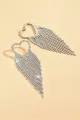 Silver Rhinestone Tassel Earrings Sparkly