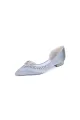 Silver Satin High Heels with Crystal Embellishments 18448-11YK