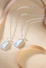 Silver Square Zircon Necklace