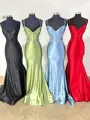 Simmy | Double Straps Appliques Mermaid Satin Prom Dress