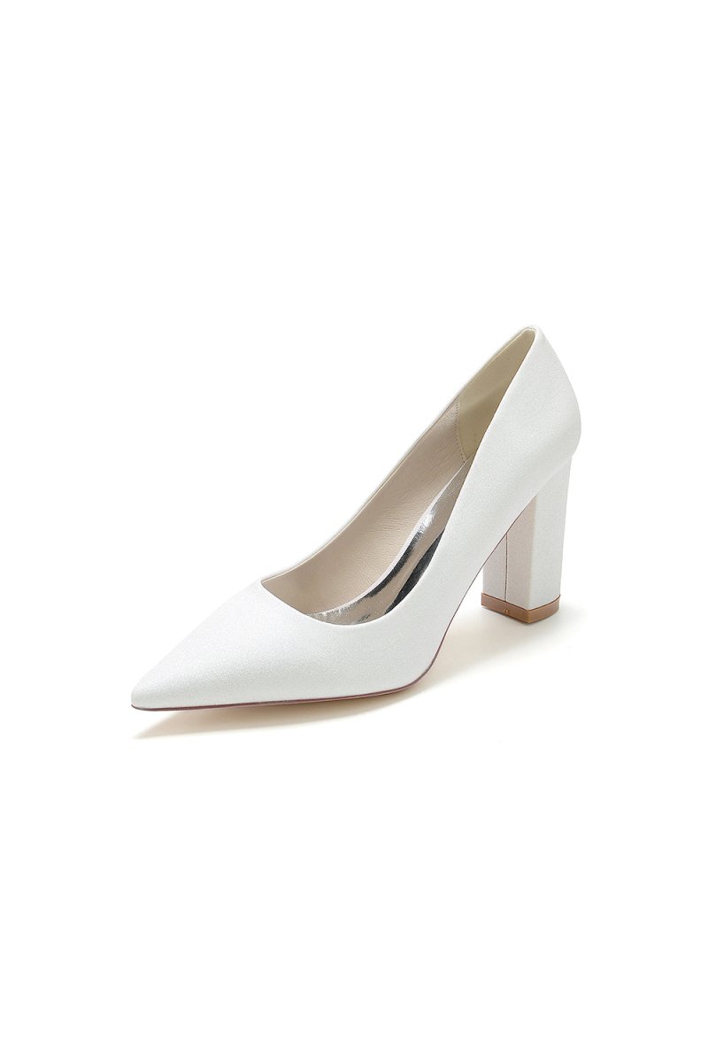 Simple Glitter Pointed Toe Slip-on Wedding Shoes