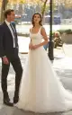 Luciana | Simple A-Line Minimalist Casual Square Tulle Wedding Dress with Sweep Train