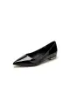Simple Pointed Toe Slip-on Patent Leather Low Heels