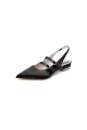 Simple Slingback Pointed Toe Flats(Black,US6)