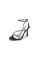 Single Strap Ankle Strap Wedding Shoes With Rhinestone(Black,US5)