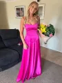 Skye | Lavender Straps A-line Long Formal Dress(Hot Pink,2)