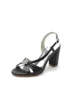 Slingback Strap Open Toe Block Heels(Black,US5)
