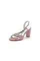 Slingback Strap Open Toe Block Heels(Dusty Rose,US5)