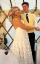 Spaghetti  Straps A-Line Satin Elegant Wedding Dress Sleeveless With Court Train(Diamond White,2)