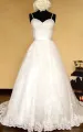 Spaghetti Crisscross Organza Wedding Dress With Sash And Lace-Up Back
