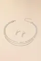 Sparkly Multilayer Thin Rhinestone Necklace And Earrings Set
