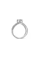 Sterling Silver Crushed Ice Pear Cut White Gemstone Wedding Ring(Silver,One Size)