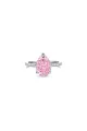 Sterling Silver Pear Cut Radiant Zircon Engagement Ring