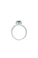 Sterling Silver Round Emerald Ring(Emerald,One Size)