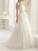 Stunning Top-ruched Layered Gown With Beaded Tulle Straps
