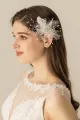 Sweet Feather Yarn Flower Handmade Hair Clip(White,One Size)