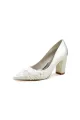 Sweet Pointed Toe Chunky Heels with Lace(Ivory,US5)