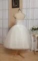Sweetheart Empire Tea-Length Tulle Wedding Dress With Lace-Up Back(Diamond White,2)