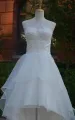 Sweetheart Lace-Up Back High-Low Chiffon Wedding Dress With Ruffles And Tiers(Diamond White,2)
