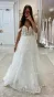 Issel | Sweetheart Off the Shoulder A-Line Tulle Lace Applique With Tulle Train Wedding Dress(Diamond White,2)