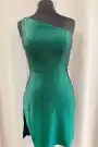 Tight One Shoulder Royal Blue Homecoming Dress(Green,2)