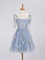 Caila | Trendy A Line Spaghetti Straps Short Homecoming Dress with Embroidery