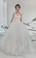 Tulle Ball Gown Ruffled Spaghetti-Straps Sleeveless Wedding Dress with Appliques