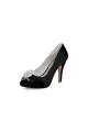 Fuchsia High Heels with a Shimmering Metal Accent(Black,US6)