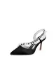 Royal Blue High Heels with Pearl and Crystal Embellishments Description(Black,US5)