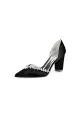 Fuchsia High Heels with Sparkling Crystal Embellishments(Black,US6)