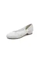 White Lace Open Toe Flats Bridal Shoes