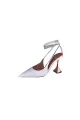 White Lace Up High Heel Sandals