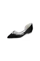 Silver Satin High Heels with Crystal Embellishments 18448-11YK(Black,US6)