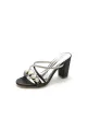 Royal Blue Block Heels with Rhinestone(Black,US6)