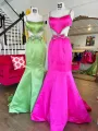 Windsor | Scoop Neck Mermaid Beaded Long Prom Dress With Bow