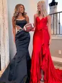 Windsor | Scoop Neck Mermaid Beaded Long Prom Dress With Bow(Black,2)