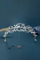 Women's Silver Pearl Swirl Tiaras(Silver,One Size)